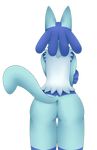  3_toes alpha_channel alternate_color anthro blue_fur butt female fur light_blue_fur lucario maypul_syrup nintendo nude pok&eacute;mon pok&eacute;mon_(species) pussy rear_view solo tail_aside toes video_games 