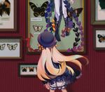  abigail_williams_(fate/grand_order) bangs black_bow black_dress black_hat black_legwear blonde_hair bloomers bow bug butterfly dress dual_persona facing_away fate/grand_order fate_(series) framed_insect hair_bow hat highres indoors insect kneehighs long_hair long_sleeves looking_at_viewer meyri multiple_girls orange_bow pale_skin parted_bangs polka_dot polka_dot_bow sleeves_past_wrists underwear very_long_hair white_bloomers 