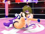  #13 animal_ears arena armlock battle bikini blush breast_smother breasts bruise cage cat_ears domination embarrassed femdom fighting forced hickey hug humiliation injury mask moaning sakuya_(#13) smile smirk submission sumire_(#13) swimsuit toeless_sock wrestling wrestling_ring 