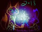  2018 anthro better_version_at_source canine clothing disney feverwildehopps(emery) fox holidays judy_hopps lagomorph mammal new_year nick_wilde rabbit sparklers zootopia 