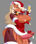  balls breasts christmas clothing dickgirl equine hat holidays horse intersex juzztie looking_at_viewer mammal nipples santa_hat simple_background solo yellow_eyes 