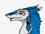  asyūr_kurai-honō blue_eyes female fluffy fur luckysandhawk piercing profile scar sergal shaded solo tattoo vilous 