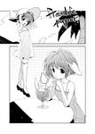  animal_ears comic galaxy_angel greyscale hamao hat interlocked_fingers mint_blancmanche monochrome multiple_views short_hair smile thighhighs 