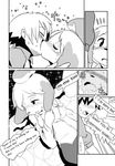  animal_crossing anthro blush breasts canine cleavage clothed clothing comic dialogue dog english_text eyes_closed flustered fur greyscale human human_on_anthro interspecies isabelle isabelle_(animal_crossing) kannazuki_akira kissing male male_on_anthro mammal monochrome nintendo open_mouth shih_tzu simple_background text undressing video_games 