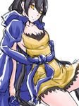  1girl artist_request bandai blush breasts digimon digimon_story:_cyber_sleuth_hacker&#039;s_memory female long_hair looking_at_viewer mishima_erika shiny shiny_skin smile solo yellow_eyes 