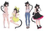  ;o absurdres ahoge animal_ears ankle_boots arms_at_sides arms_behind_back arutera ass back bag bangs banned_artist bare_arms bare_legs barefoot bikini black_footwear black_hair black_skirt blue_eyes blush boots bow braid breasts bright_pupils cat_ears cat_tail cleavage cleavage_cutout closed_mouth covered_navel denim dress flower from_behind full_body hair_bow hair_flower hair_ornament head_tilt highres jeans large_bow legs_apart long_hair looking_at_viewer looking_away looking_back looking_to_the_side multiple_views one_eye_closed original own_hands_together pants parted_lips pouch sandals shirt short_hair_with_long_locks side_ponytail simple_background single_braid skirt sleeveless sleeveless_dress sleeveless_shirt small_breasts smile standing swimsuit tail tsurime twin_braids w_arms white_background white_bikini white_shirt yellow_bow yellow_dress 