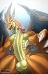  anthro balls big_penis charizard dragon erection first_person_view hi_res looking_at_viewer low-angle_view male mega_charizard mega_charizard_y mega_evolution muscular nintendo penis pok&eacute;mon pok&eacute;mon_(species) precum solo todex tongue tongue_out uncut video_games 