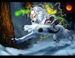  amaterasu black_bars black_lips black_nose canine claws deity detailed_background digital_drawing_(artwork) digital_media_(artwork) feral fur grypwolf issun mammal open_mouth paws snow solo teeth tongue video_games weapon white_fur wolf yellow_eyes ōkami 