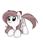  2017 animated aureliafreefeather bent_over bow brown_hair cute cutie_mark equine eyelashes fan_character feathered_wings feathers female hair mammal multicolored_hair my_little_pony pegasus simple_background smile solo tailwag two_tone_hair white_background wings 