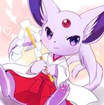  &lt;3 4_toes ambiguous_gender anthro clothed clothing cute eeveelution espeon feline fur japanese_clothing looking_at_viewer mammal miko_outfit multi_tail nintendo pawpads paws pok&eacute;mon pok&eacute;mon_(species) purple_eyes renge-kemo semi-anthro solo toes video_games 