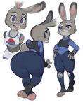  2018 anthro basketball big_butt breasts bumameuboi butt clothed clothing cosplay disney female fur hi_res huge_butt judy_hopps lagomorph looking_at_viewer looking_back mammal open_mouth purple_eyes rabbit shirt shorts simple_background smile solo teeth thick_thighs voluptuous white_background wide_hips zootopia 