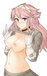  1girl breasts fire_emblem long_hair pink_hair shirt_lift soleil_(fire_emblem_if) tagme 