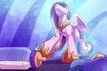  2018 baby_bottle cutie_mark duo equine feathered_wings feathers feral friendship_is_magic hair horn long_hair mammal micro multicolored_hair my_little_pony princess_cadance_(mlp) shining_armor_(mlp) sitting tsitra360 unicorn winged_unicorn wings 