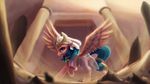  2018 absurd_res clothing equine feathered_wings feathers feral friendship_is_magic hair hi_res mammal my_little_pony pegasus solo somnambula_(mlp) spread_wings vanillaghosties wings 
