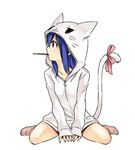  breasts fairy_tail female full_body long_hair mashima_hiro rain small_breasts solo tail wendy_marvell 