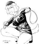  2017 anthro big_breasts breasts canine clothed clothing dog female hair hat leash mammal panties police solo tsukudani_(coke-buta) underwear 