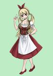  1girl blonde_hair breasts dress fairy_tail female hair_between_eyes large_breasts long_hair looking_at_viewer lucy_heartfilia mashima_hiro official_art solo twintails 