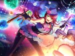  bang_dream! blush dress drums green_eyes hat long_hair music red_hair smile udagawa_tomoe 