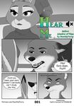  anthro canine clothed clothing comic deaf deathlyfurry dipstick_ears disney duo english_text female fox judy_hopps lagomorph male mammal monochrome nick_wilde pencil_(disambiguation) rabbit speech_bubble text zootopia 