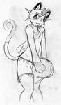  2014 blush bulge clothed clothing girly hyper looking_at_viewer male meowth monochrome nintendo pendant pok&eacute;mon pok&eacute;mon_(species) pumpkybutt shorts solo traditional_media_(artwork) video_games 