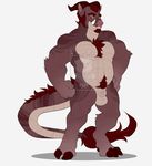  animal_genitalia anthro balls dragon hybrid looking_at_viewer male mammal musclegut muscular muscular_male nude oliver.lutro porcine pubes sheath smile solo standing watermark 