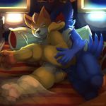  anal anal_penetration animated anthro avian bird canine cum cum_in_ass cum_inside falco_lombardi fox_mccloud kovaltiel male male/male mammal nintendo penetration penis sex spoon_position spooning star_fox video_games 