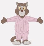  barefoot clothed clothing douglas_benson neenya pajamas simple_background sirneenya white_background 