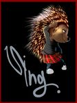  absurd_res anthro ash_(sing) black_background border clothing eyelashes female footwear green_eyes hi_res mammal plaid porcupine pose quills red_border rodent shoes simple_background sing_(movie) skirt smile solo zigrock001 