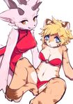  2girls blonde_hair dragon fu-chan furry hanadaiteol multiple_girls tiger 