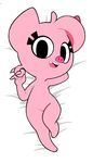  anthro black_eyes blush dakimakura_design female gaturo invalid_tag looking_at_viewer lying mammal mina_(gaturo) nude on_back open_mouth pig pink_skin porcine pussy smile solo tongue 