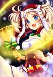  blonde_hair blue_eyes christmas fire_emblem fire_emblem:_kakusei fire_emblem_heroes hat liz_(fire_emblem) long_hair looking_at_viewer santa_costume santa_hat setoda_(llgo) skirt smile solo 