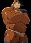  2018 anthro bear brown_fur bulge clothing fur juuichi_mikazuki male mammal morenatsu solo thymilph underwear 