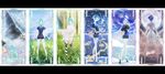  age_progression androgynous blue_hair disembodied_head gem gem_uniform_(houseki_no_kuni) golden_arms grass green_eyes green_hair highres houseki_no_kuni long_hair moon multiple_persona multiple_views necktie out_of_frame passage_of_time phosphophyllite phosphophyllite_(ll) rei_snow_garden short_hair snow spoilers sword weapon 