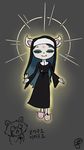  4_fingers anthro cat claire_(the_summoning) clothing crying digital_media_(artwork) dress duo edgar_(the_summoning) eyes_closed eyeshadow fangs feline female female_focus floating fur holy kichatundk makeup male mammal nun pose simple_background slippers smile tears the_summoning white_fur 
