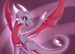  2018 claws cynder dragon female feral happy horn icelectricspyro membranous_wings open_mouth smile solo spyro_the_dragon teeth tongue video_games wings 