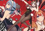  back blue_eyes breasts bunny_girl desu fishnet_pantyhose fishnets large_breasts medium_breasts multiple_girls oosuki_mamako pantyhose pochi_(pochi-goya) poker_chip poota_(tsuujou_kougeki_ga_zentai_kougeki_de_ni-kai_kougeki_no_okaasan_wa_suki_desu_ka?) purple_eyes red_background sideboob tsuujou_kougeki_ga_zentai_kougeki_de_ni-kai_kougeki_no_okaasan_wa_suki_desu_ka? twintails wise_octopus_(slayers) 