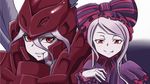  1girl armor blood fang lavender_hair looking_at_viewer overlord_(maruyama) red_eyes shalltear_bloodfallen smile tagme vampire 