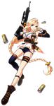  artist_request belt black_footwear black_legwear black_shorts blonde_hair blue_eyes braid breasts cleavage elsword explosive freyja_(elsword) full_body grenade gun holding holding_gun holding_weapon large_breasts legs long_hair looking_at_viewer mouth_hold official_art rose_(elsword) shoes short_shorts shorts single_thighhigh solo thighhighs thighlet transparent_background very_long_hair weapon 