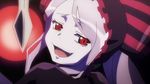  1girl expression lavender_hair overlord_(maruyama) red_eyes screencap shalltear_bloodfallen smile smug vampire 