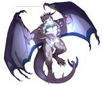  2015 5_fingers anthro claws digital_drawing_(artwork) digital_media_(artwork) digitigrade dragon featureless_crotch grypwolf horn male membranous_wings simple_background solo white_background wings 