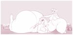  2017 anthro big_breasts big_butt breasts butt duo equine female fluttershy_(mlp) friendship_is_magic growth hair horn horse huge_butt hyper hyper_butt macro mammal monochrome mr.pink my_little_pony nude open_mouth pink_theme pony thick_thighs twilight_sparkle_(mlp) unicorn wide_hips wings 