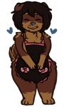  &lt;3 2018 animated anthro apron breasts brown_fur brown_hair canine clothing dog eripuppy eyes_closed female fur hair mammal side_boob smile solo standing 