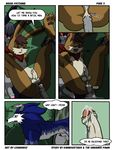  canine comic dark_hare dark_hare_(monster_rancher) hare lagomorph leonirikuz male male/male mammal monster_rancher tiger_(monster_rancher) wolf 