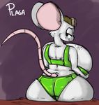  anthro big_breasts big_butt breasts butt clothing female freckles huge_breasts looking_at_viewer mammal mouse plaga rodent sitting solo underwear voluptuous 