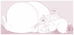  anthro big_breasts big_butt blush breasts butt duo equine female fluttershy_(mlp) friendship_is_magic growth hair horn horse huge_butt hyper hyper_butt macro mammal monochrome mr.pink my_little_pony nude pegasus pink_theme pony size_difference smile thick_thighs twilight_sparkle_(mlp) unicorn wide_hips wings 