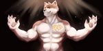  2018 abs absurd_res anthro biceps canine darkzerojack digital_media_(artwork) fur hi_res male mammal muscular muscular_male pecs red_eyes simple_background tattoo wolf 