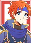  adricarra blue_armor blue_eyes fire_emblem fire_emblem:_fuuin_no_tsurugi headband male_focus red_hair roy_(fire_emblem) smile solo 