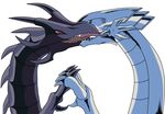  blue-eyes_white_dragon blue_eyes burume claws dragon french_kissing kissing red-eyes_black_dragon red_eyes scalie sfbwd sharp_teeth teeth yu-gi-oh ぶるめ 