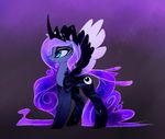  blue_eyes cosmic_hair cutie_mark digital_media_(artwork) equine feathered_wings feathers female feral friendship_is_magic hooves horn magnaluna mammal my_little_pony princess_luna_(mlp) simple_background solo winged_unicorn wings 