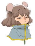  :&lt; animal_ears black_eyes brown_hair capelet half-closed_eyes mouse_ears mouse_girl nazrin onikobe_rin short_hair solo touhou upper_body white_background 